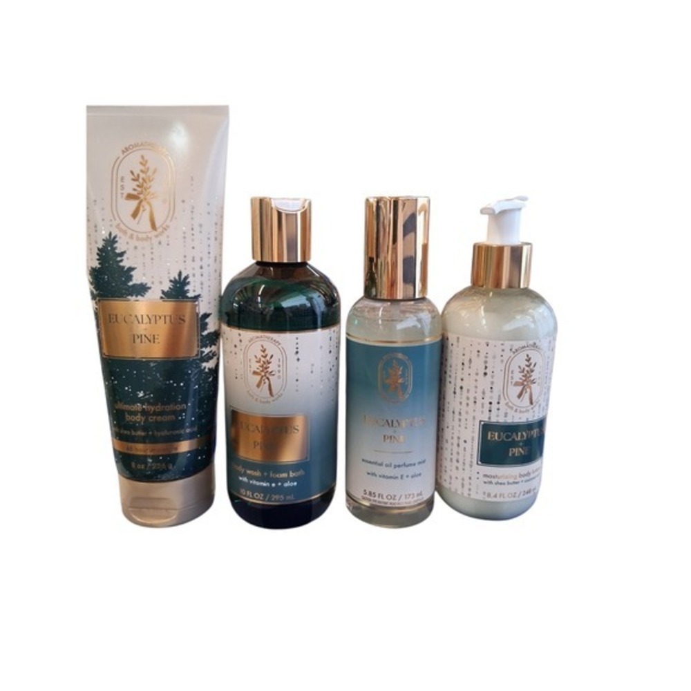Bath & Body Works Seasonal Rare Women's Eucalyptus Pine 4pcs Bundle Aromatherapy